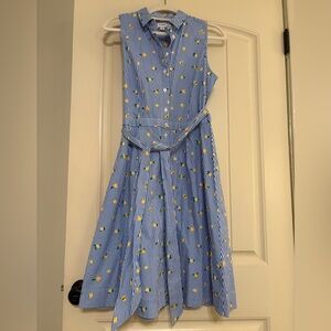 Blue and White Striped Dress